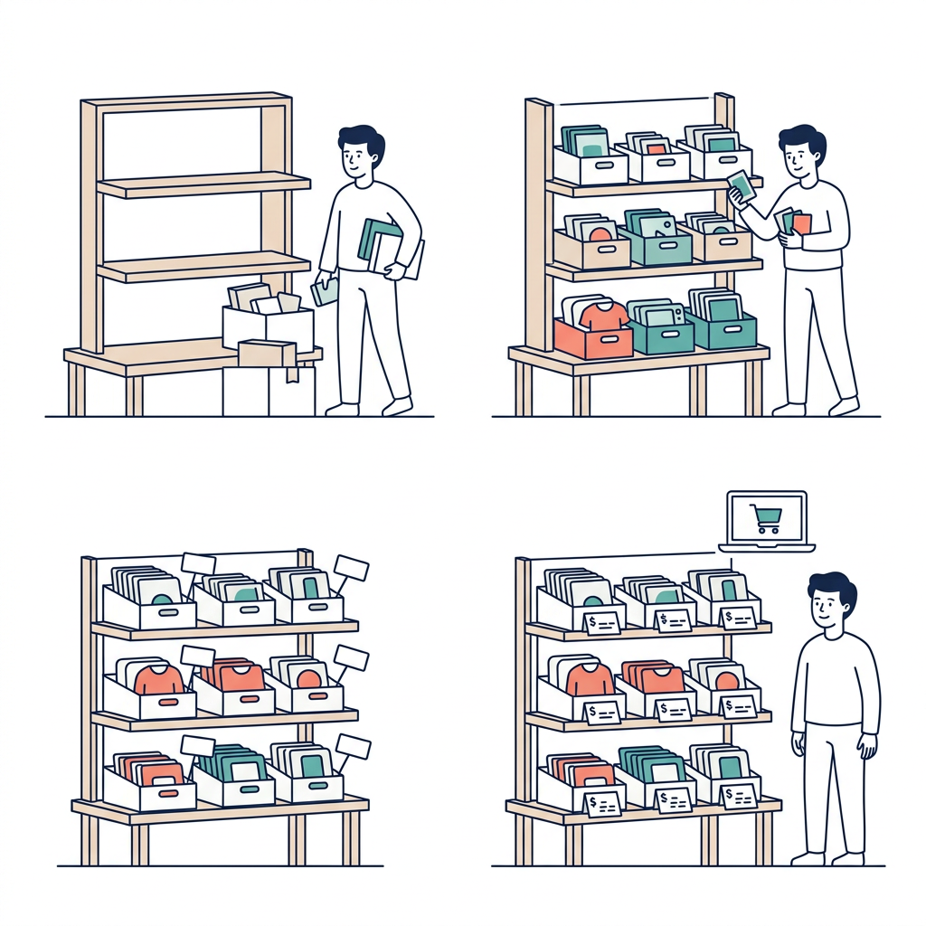 Paso 1: catálogo de productos organizado con precios